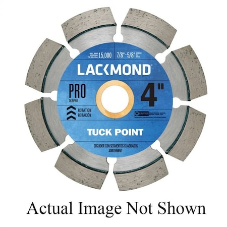 Diamond Saw Blade, Laser Weld Tuck Point Segmented, Series PRO, 5 Blade Dia, 78 To 58 In, Wet